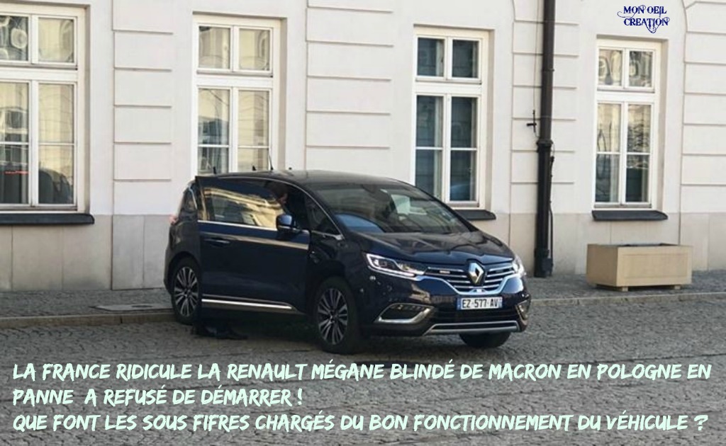 AP24. Politique - La Renault Espace de Macron La Panne En Pologne