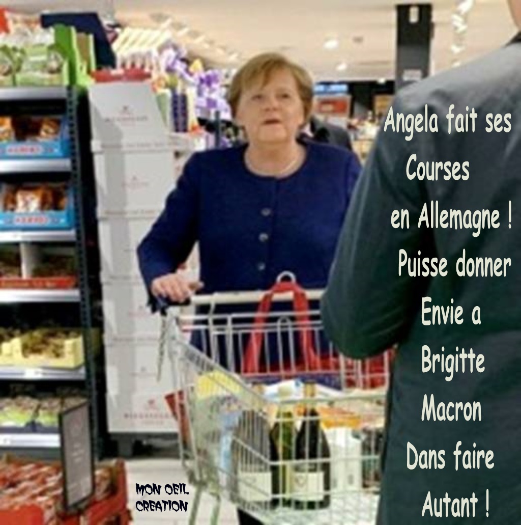 AZ18. Politique - Angela Merkel Fait Ses Courses Elle !