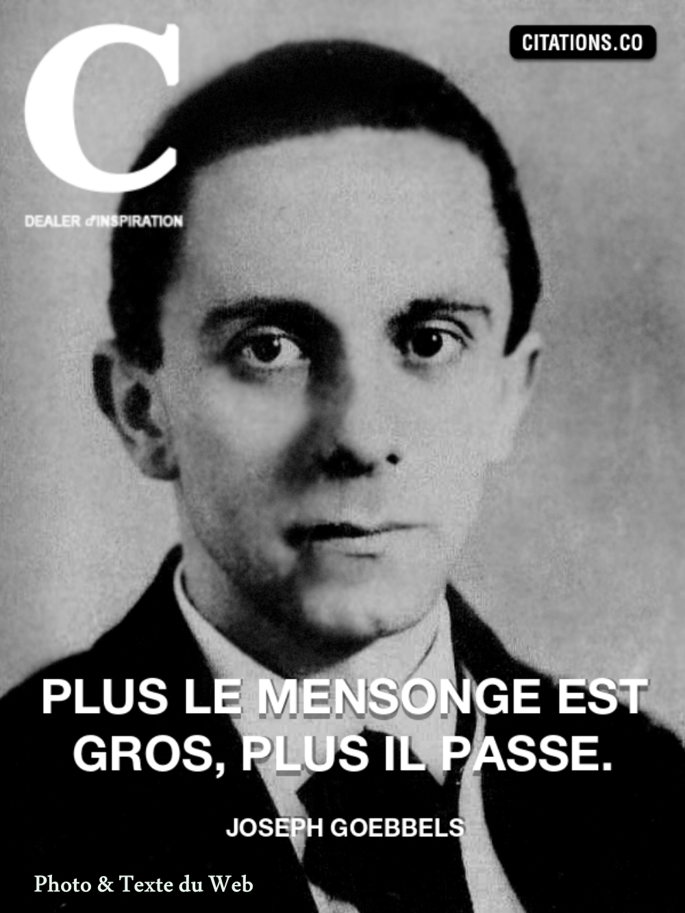 BE25. Politique - Citation de Joseph Goebbels
