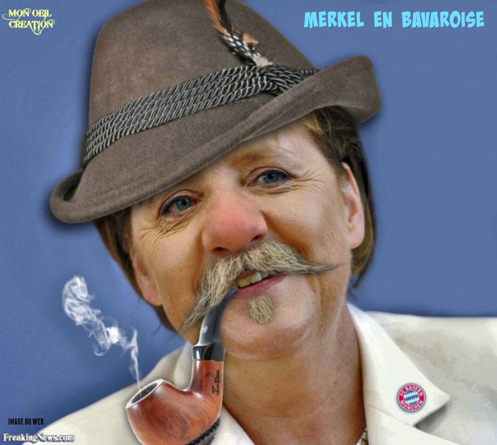 AG16. Portrait - Angela Merkel & Mustache